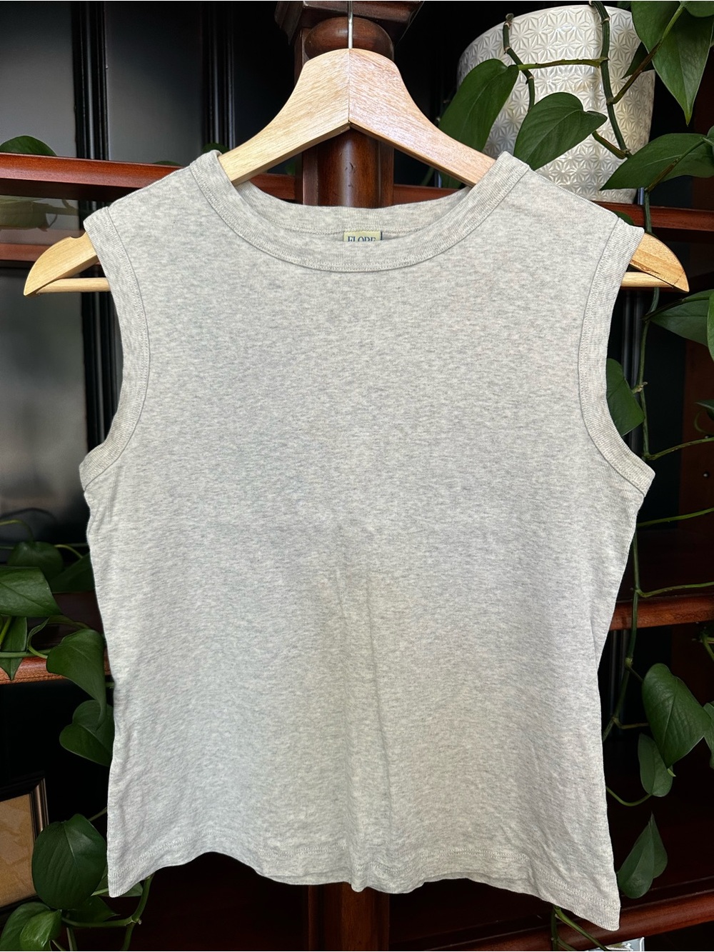 Flore Flore 100% Cotton Made in Portugal Heather Gray Tank Size M